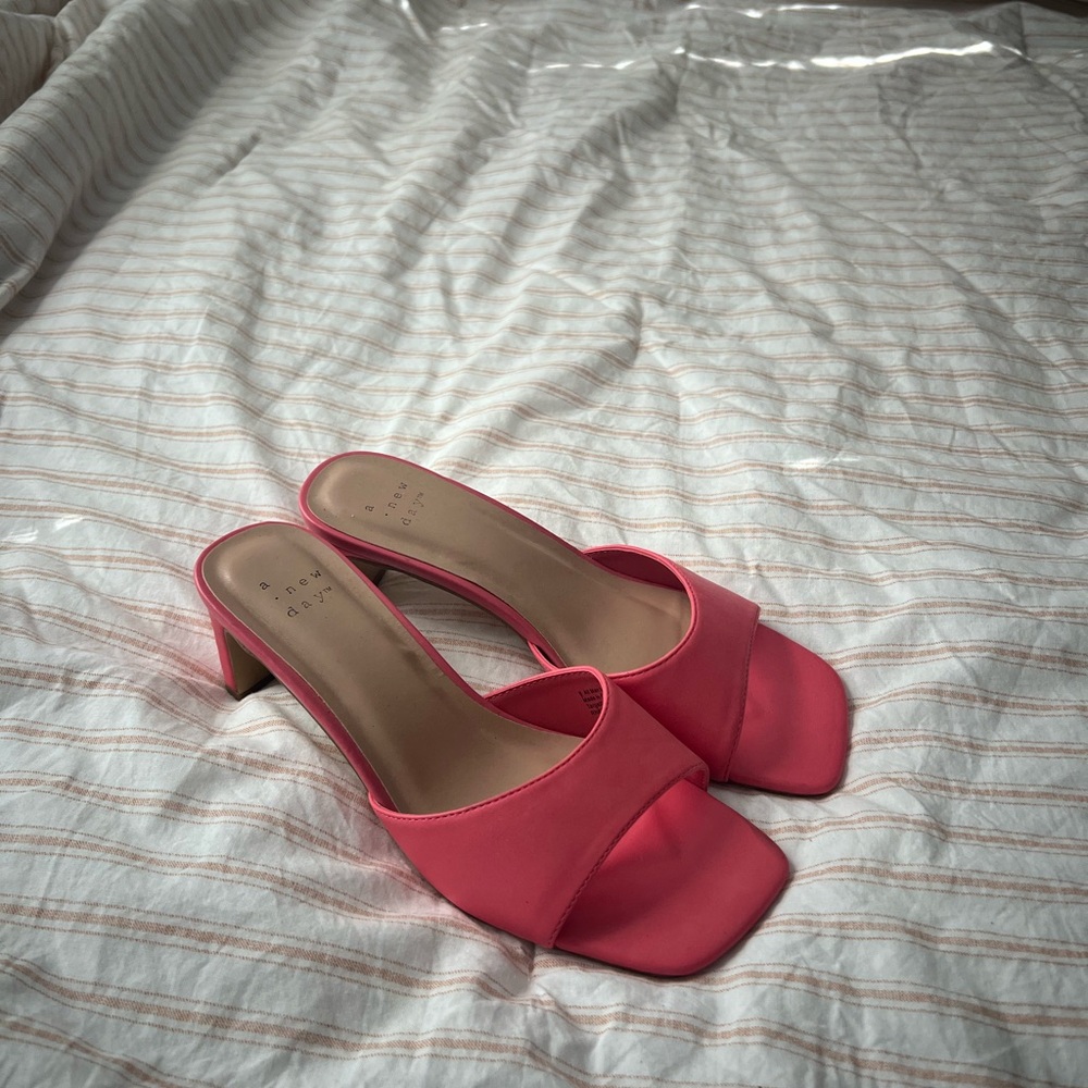 New Look Vibrant Pink Heeled Mules